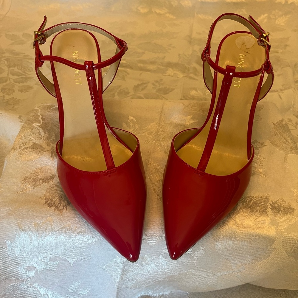 Nine West Glossy Red Heels